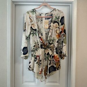 REVERSE Tropical Print Romper - Medium, NWT
